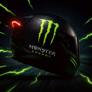 CASCO DOBLE PROPOSITO "MONSTER " CON LUZ LED RECARGABLE PREMIUM