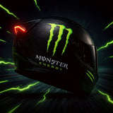 CASCO DOBLE PROPOSITO "MONSTER " CON LUZ LED RECARGABLE PREMIUM