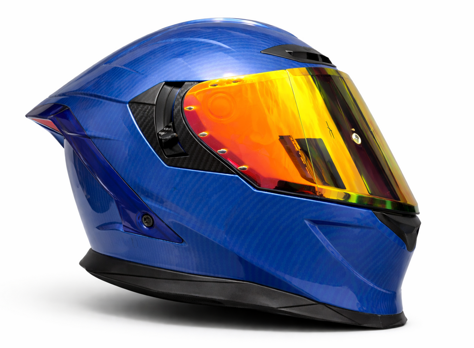 CASCO INTEGRAL FIBRA DE CARBONO CON LUZ LED RECARGABLE PREMIUM