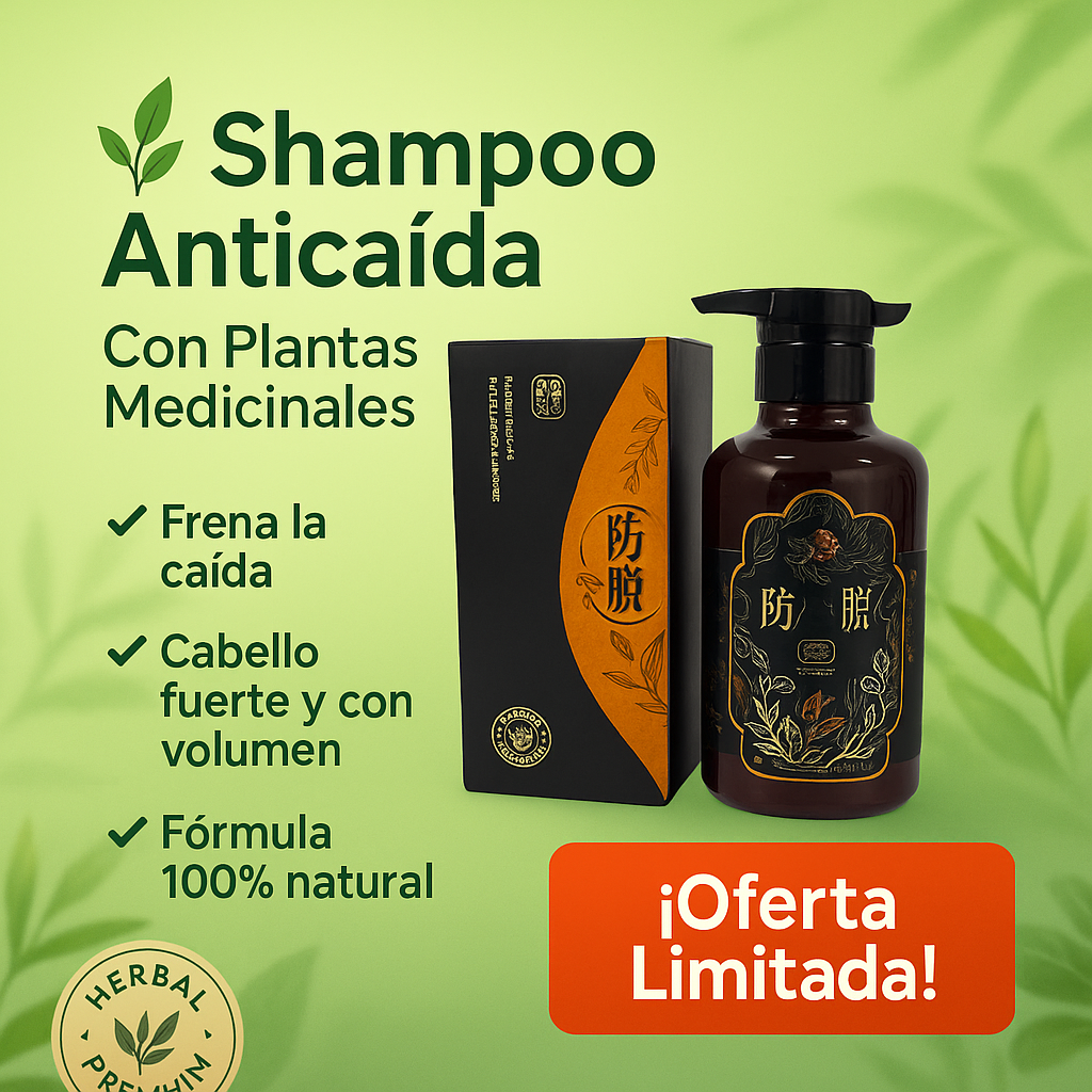 Shampoo Anticaída de Plantas Medicinales – Crecimiento Natural y Rápido 🌿