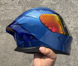CASCO INTEGRAL FIBRA DE CARBONO CON LUZ LED RECARGABLE PREMIUM