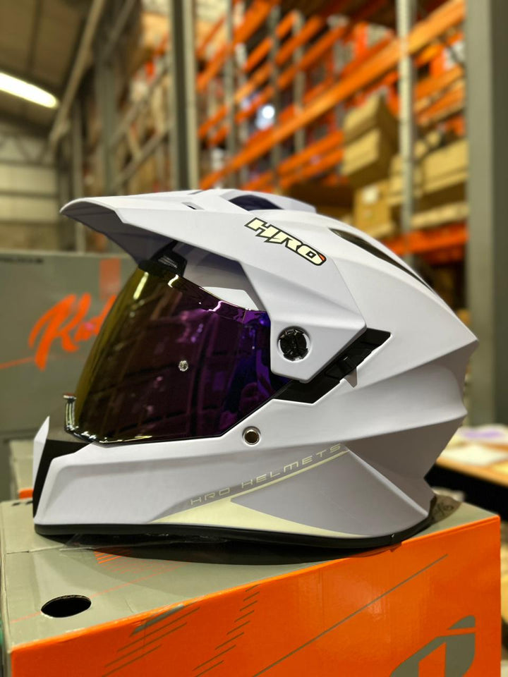 Casco Cross Premium Blanco Edición Limitada con Lentes Integrados