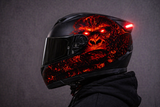 CASCO DOBLE PROPOSITO "MOKEY RED " CON LUZ LED RECARGABLE PREMIUM